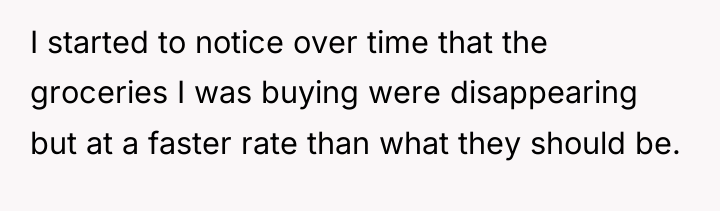 I started to notice over time that the groceries I...