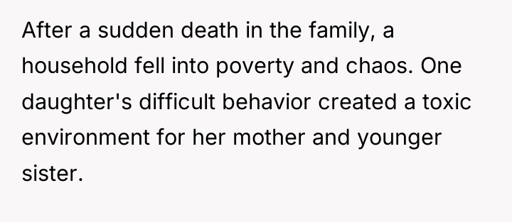 After a sudden death in the family, a household fell...