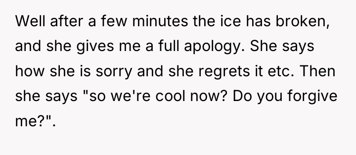 Well after a few minutes the ice has broken, and...