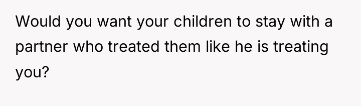 Would you want your children to stay with a partner...