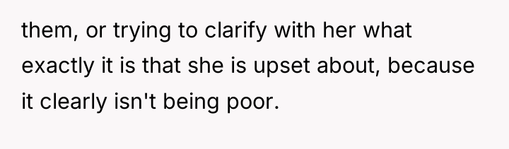 them, or trying to clarify with her what exactly it...