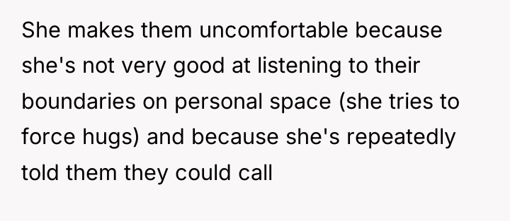 She makes them uncomfortable because she's not very good at...