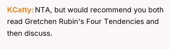 KCatty NTA, but would recommend you both read Gretchen Rubin's...