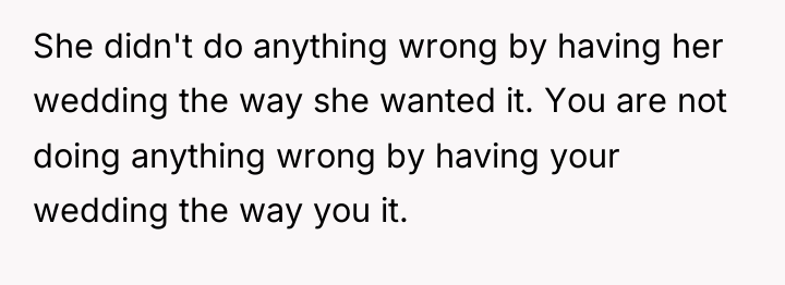 She didn't do anything wrong by having her wedding the...