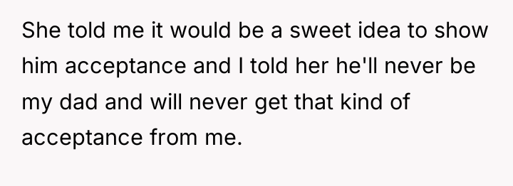She told me it would be a sweet idea to...