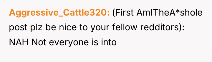 Aggressive_Cattle320 (First AmITheA*shole post plz be nice to your fellow...