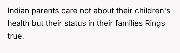 Indian parents care not about their children's health but their...