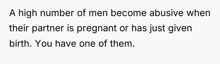 A high number of men become abusive when their partner...