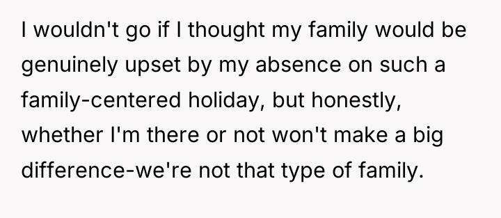 I wouldn't go if I thought my family would be...