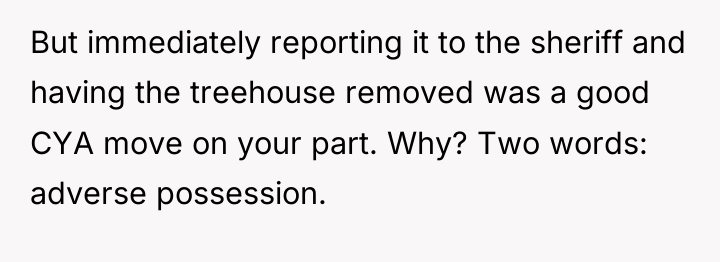 But immediately reporting it to the sheriff and having the...