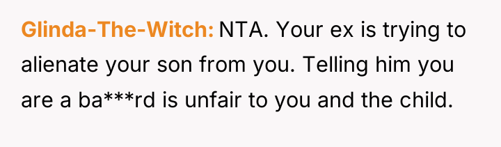 Glinda-The-Witch NTA. Your ex is trying to alienate your son...