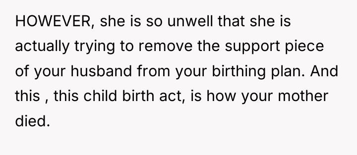 HOWEVER, she is so unwell that she is actually trying...