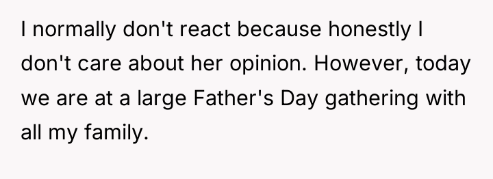 I normally don't react because honestly I don't care about...