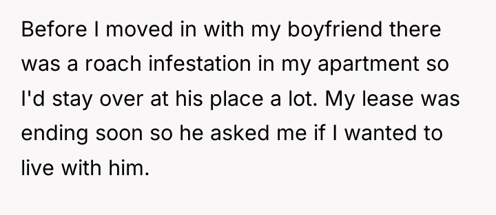 Before I moved in with my boyfriend there was a...