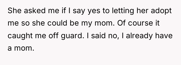 She asked me if I say yes to letting her...