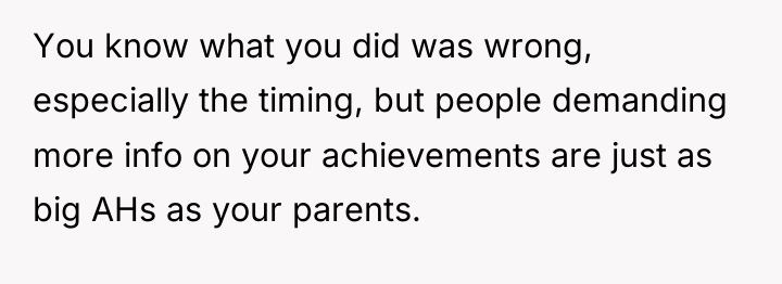 You know what you did was wrong, especially the timing,...