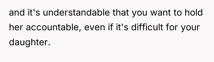 and it's understandable that you want to hold her accountable,...