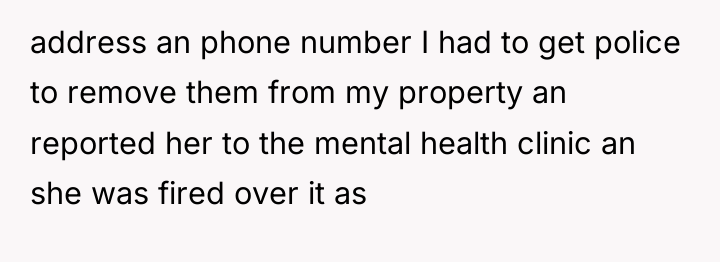 address an phone number I had to get police to...