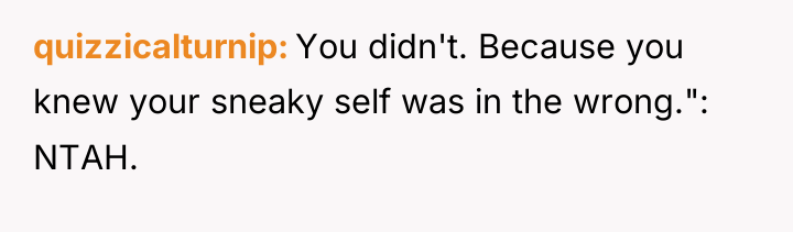 quizzicalturnip You didn't. Because you knew your sneaky self was...