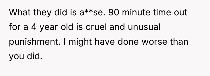 What they did is a**se. 90 minute time out for...