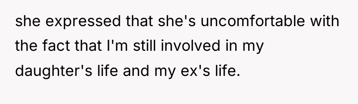she expressed that she's uncomfortable with the fact that I'm...