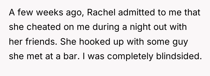A few weeks ago, Rachel admitted to me that she...