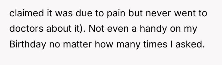 claimed it was due to pain but never went to...