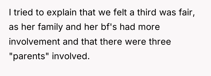 I tried to explain that we felt a third was...