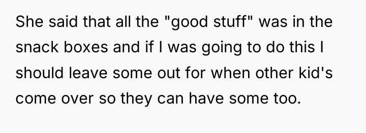 She said that all the "good stuff" was in the...