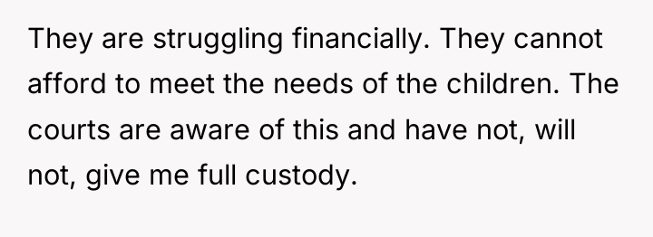 They are struggling financially. They cannot afford to meet the...