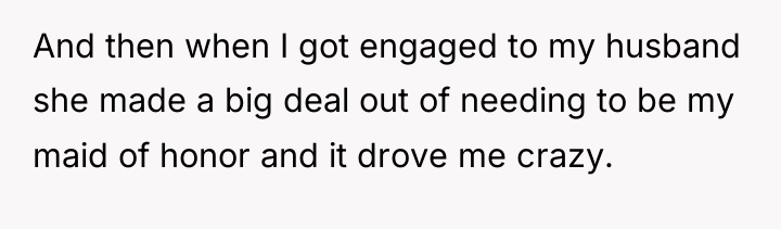And then when I got engaged to my husband she...