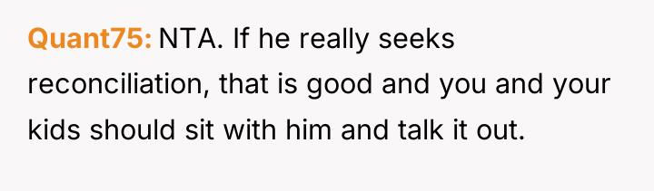 Quant75 NTA. If he really seeks reconciliation, that is good...