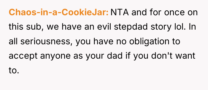 Chaos-in-a-CookieJar NTA and for once on this sub, we have...