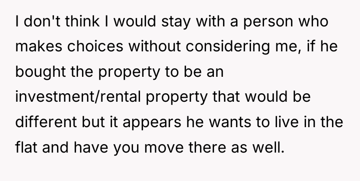 I don't think I would stay with a person who...