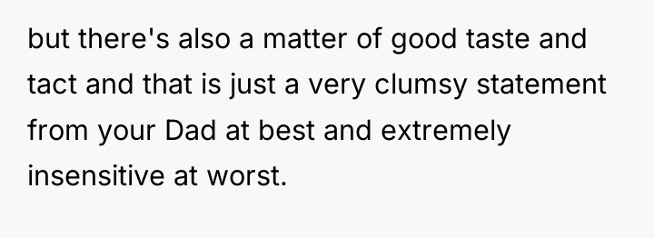 but there's also a matter of good taste and tact...