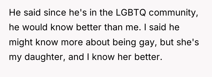 He said since he's in the LGBTQ community, he would...