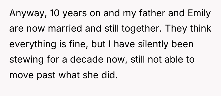 Anyway, 10 years on and my father and Emily are...