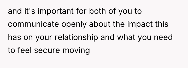 and it's important for both of you to communicate openly...