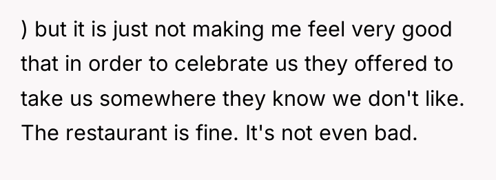 ) but it is just not making me feel very...