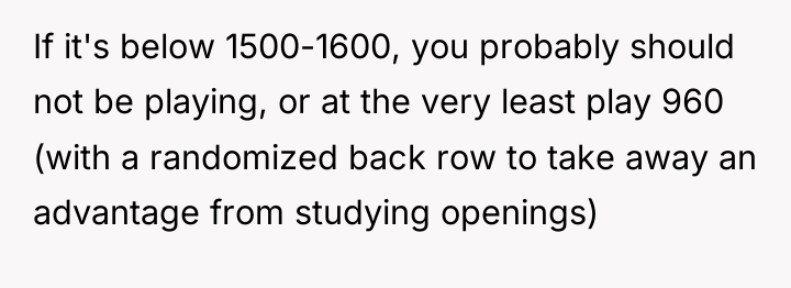If it's below 1500-1600, you probably should not be playing,...