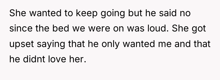 She wanted to keep going but he said no since...
