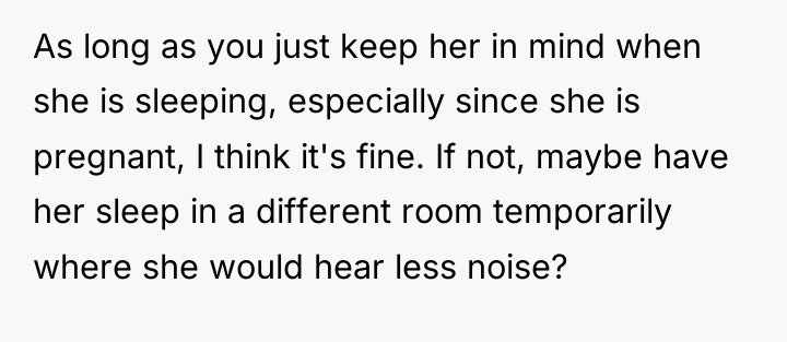 As long as you just keep her in mind when...
