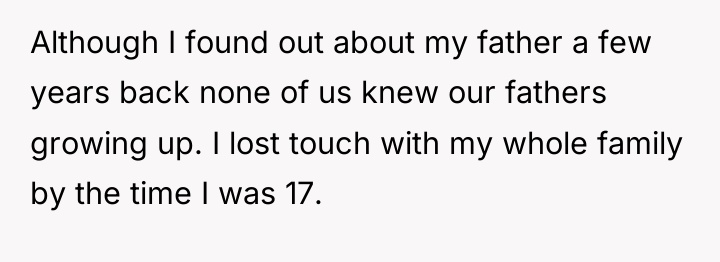 Although I found out about my father a few years...