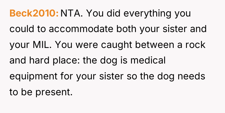 Beck2010 NTA. You did everything you could to accommodate both...