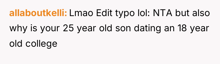 allaboutkelli Lmao Edit typo lol: NTA but also why is...
