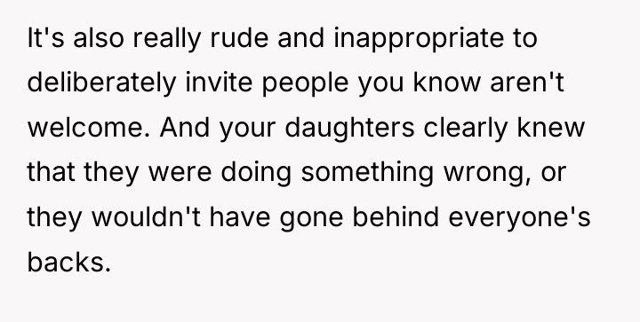 It's also really rude and inappropriate to deliberately invite people...