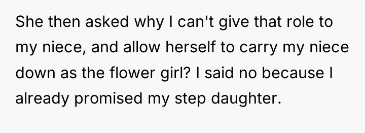 She then asked why I can't give that role to...