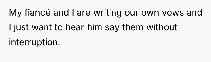 My fiancé and I are writing our own vows and...