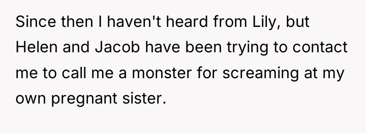 Since then I haven't heard from Lily, but Helen and...