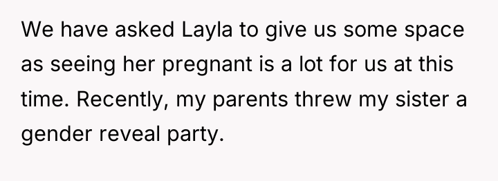 We have asked Layla to give us some space as...